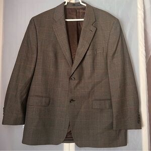 Ralph Lauren Wool Glen Plaid Blazer 44R Brown Check Sport Coat Business Wear